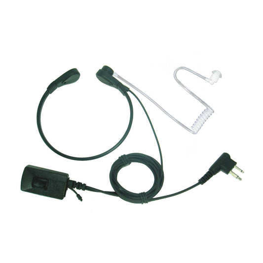 Throat microphone & earpiece with acoustic tube &  Kenwood-type two-pin plug