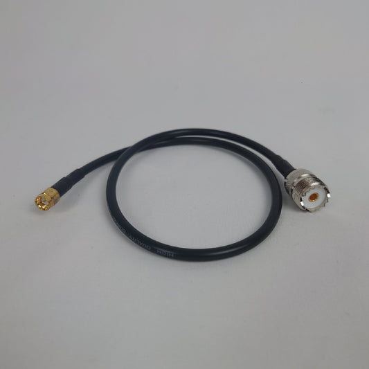 SO239 [PL259 Female] to SMA Male RG58 patch lead - 500 mm length