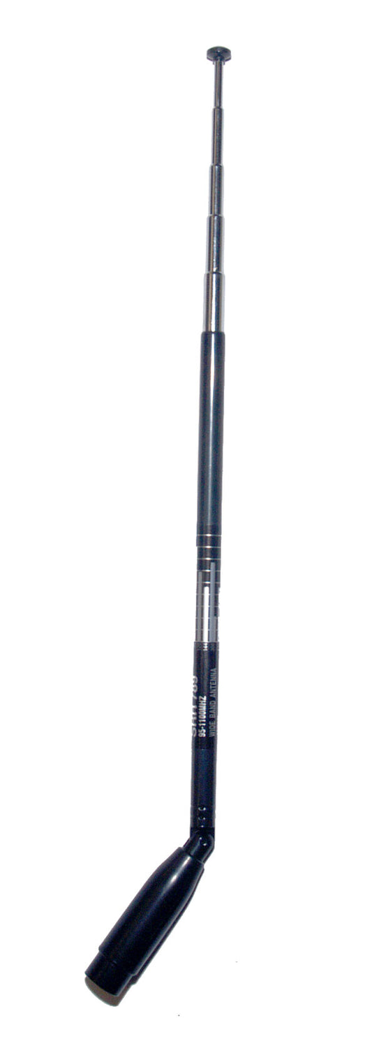 Handheld multi-band (95-1100 MHz) telescopic/foldable antenna with SMA male connector